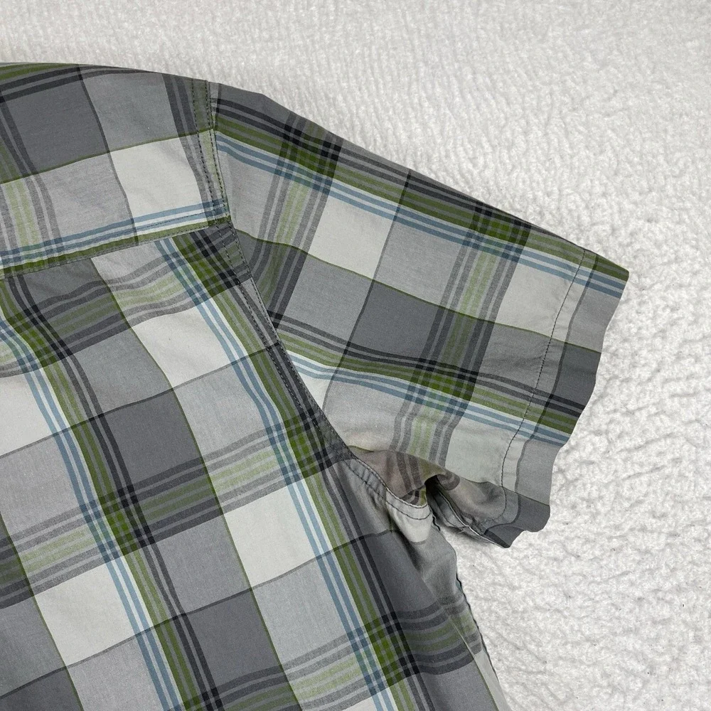 The North Face Shirt Mens XL Gray Green Plaid Hike Camp Outdoor Workwear‎